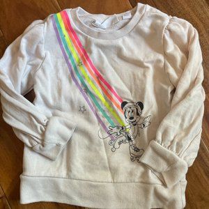 Gap Kids Minnie Mouse Roller Skating Rainbow Sweatshirt in Light Pink 3T